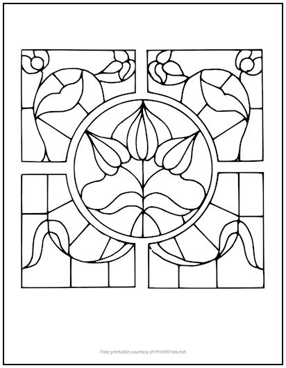 Stained glass coloring page print it free