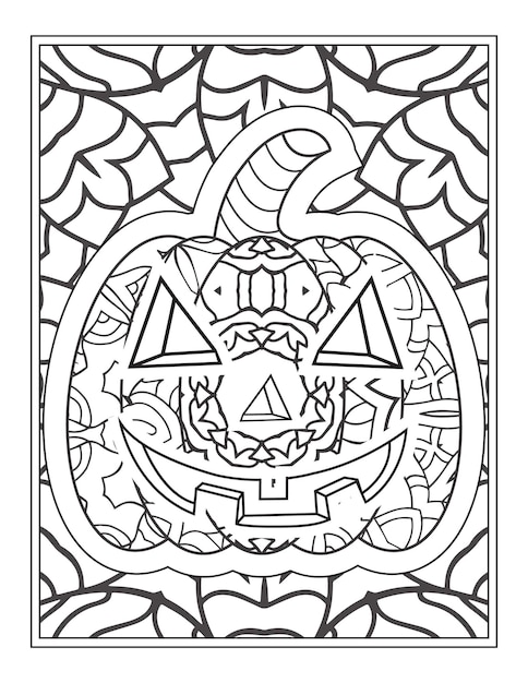 Premium vector halloween pumpkin coloring vector illustration coloring page