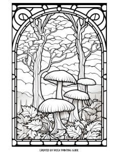 Free stained glass fall coloring pages for adults