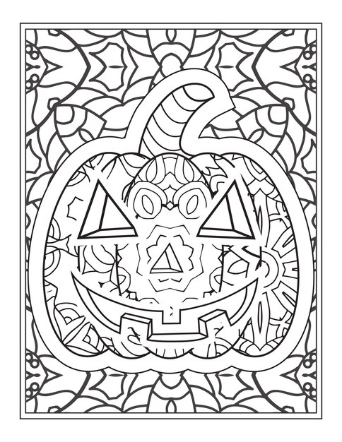 Premium vector halloween pumpkin coloring vector illustration coloring page