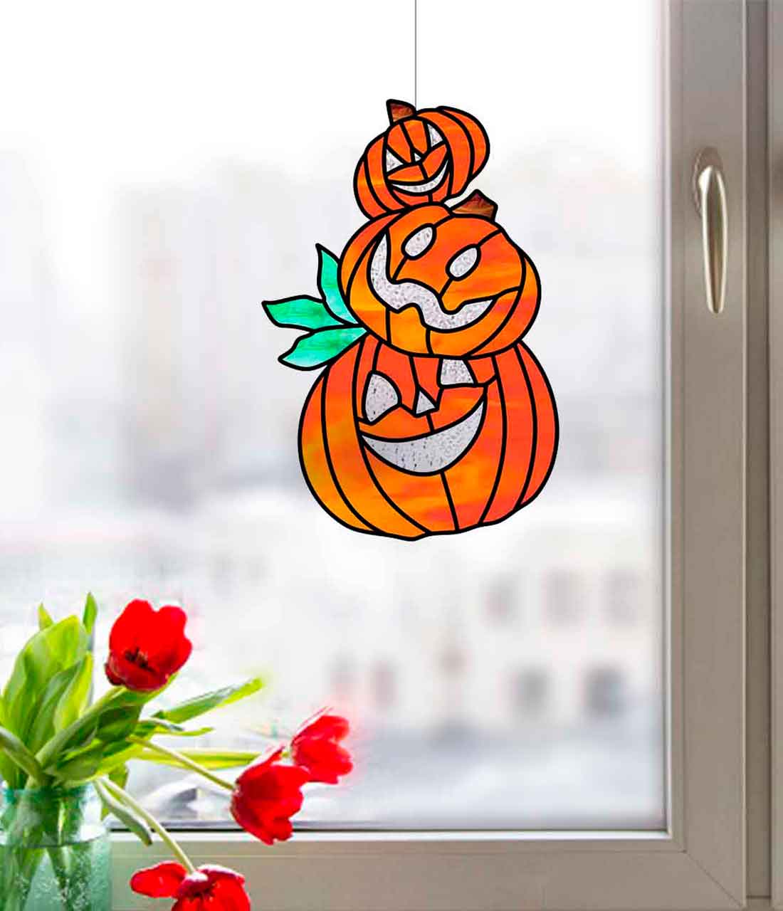 Halloween set stained glass pattern â stained glass patterns suncatchers