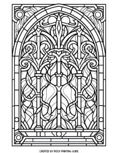 Free stained glass fall coloring pages for adults