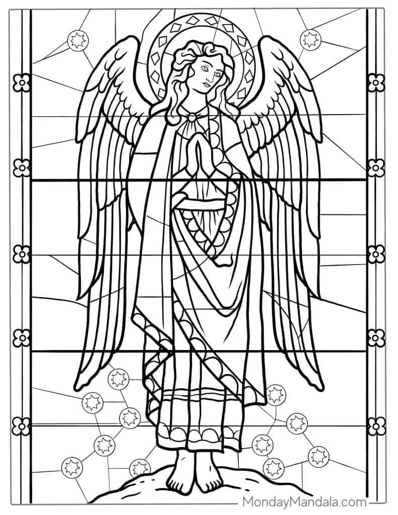 Stained glass coloring pages free pdf printables