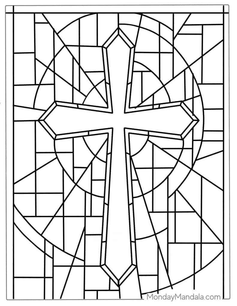 Stained glass coloring pages free pdf printables