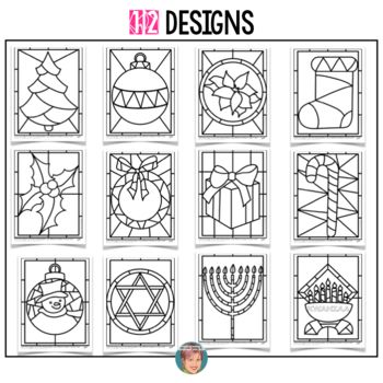 Stained glass christmas coloring pages with other winter holiday sheets christmas coloring pages christmas coloring sheets stained glass christmas