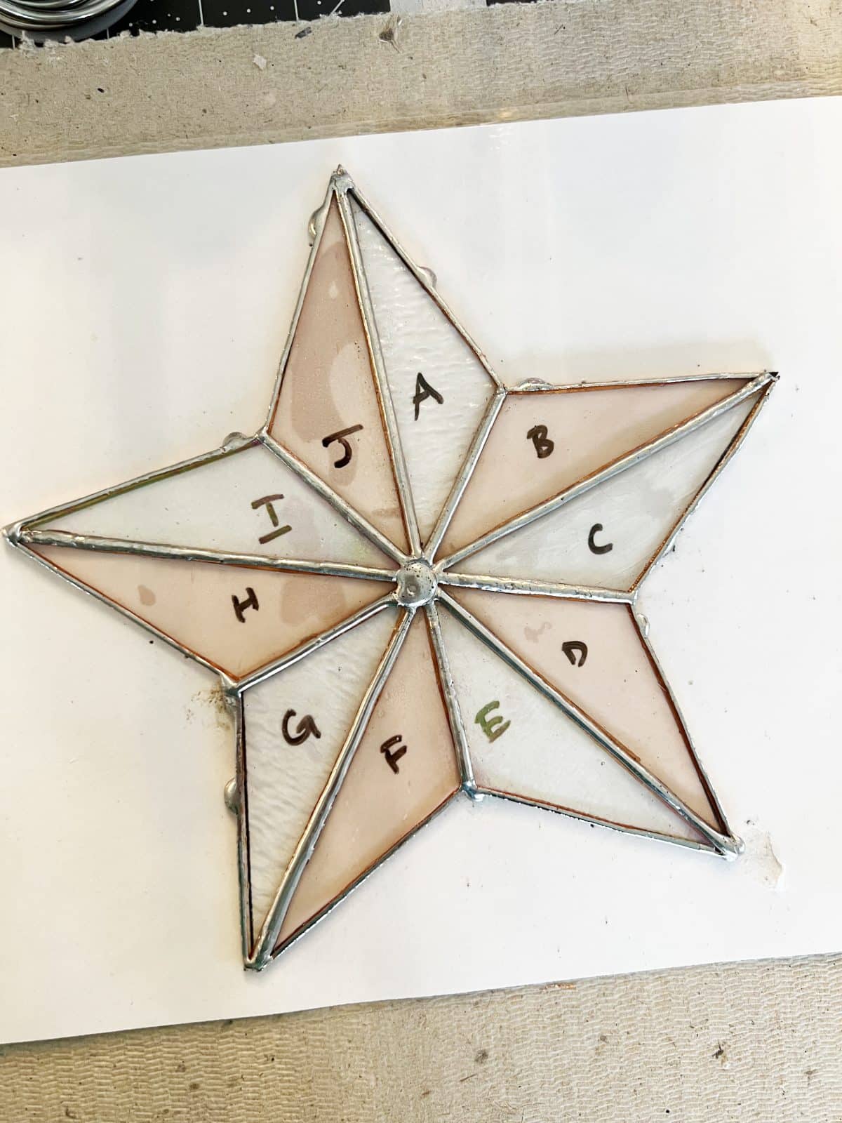 Handmade stained glass star ornaments