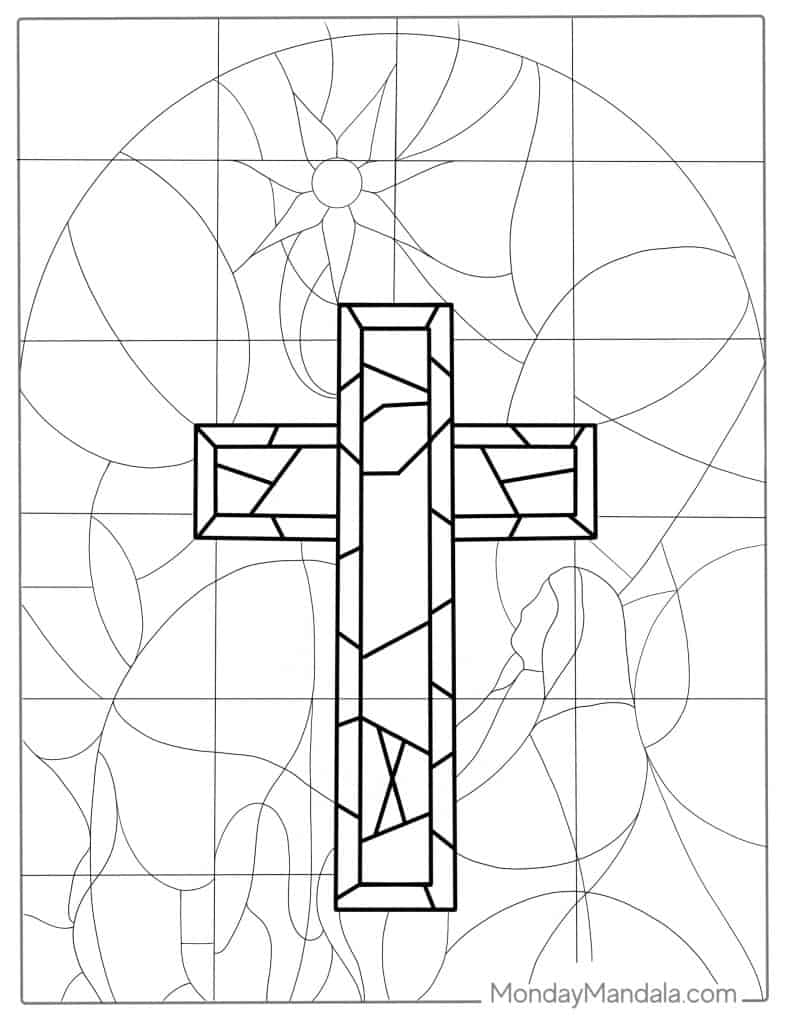 Stained glass coloring pages free pdf printables