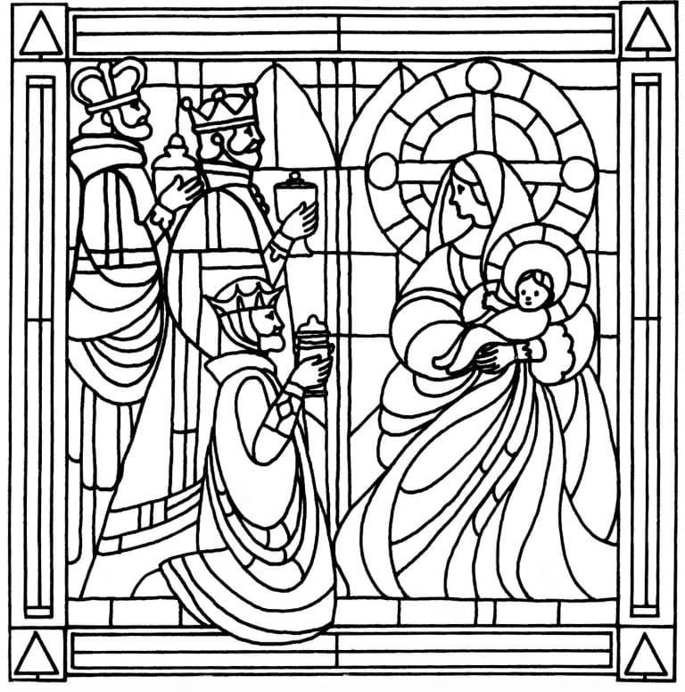 Stained glass coloring pages