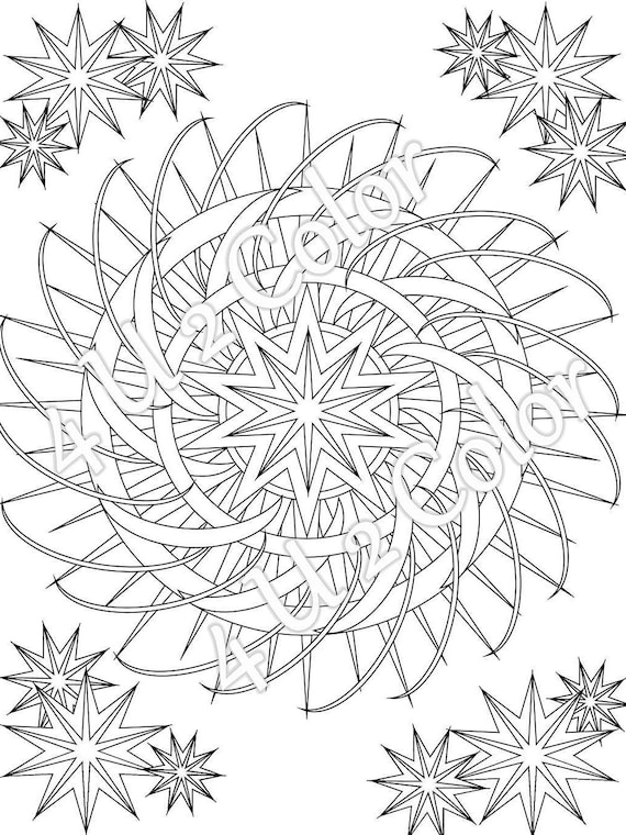 Star fury coloring page star coloring page adult coloring page printable coloring page downloadable page star printable page