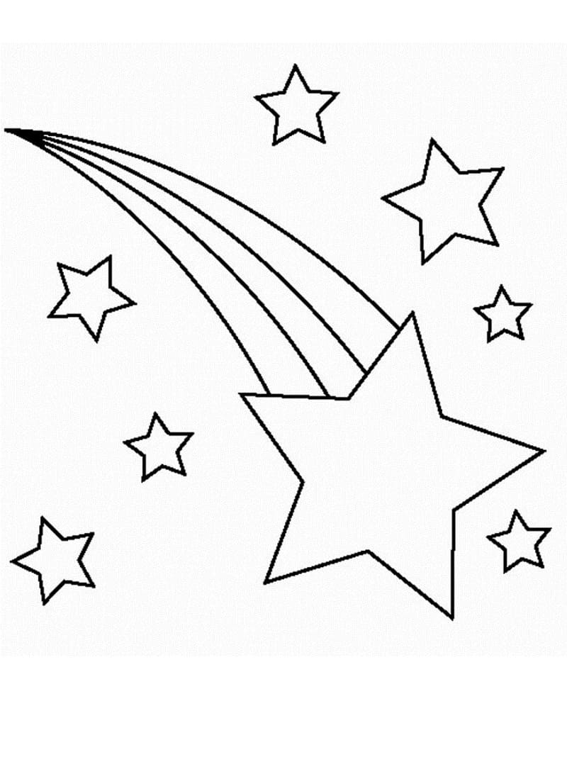 Shooting star coloring page