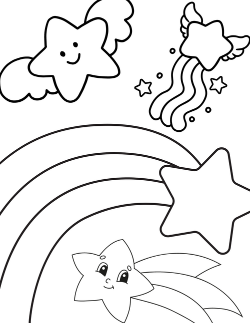 Free printable star coloring pages