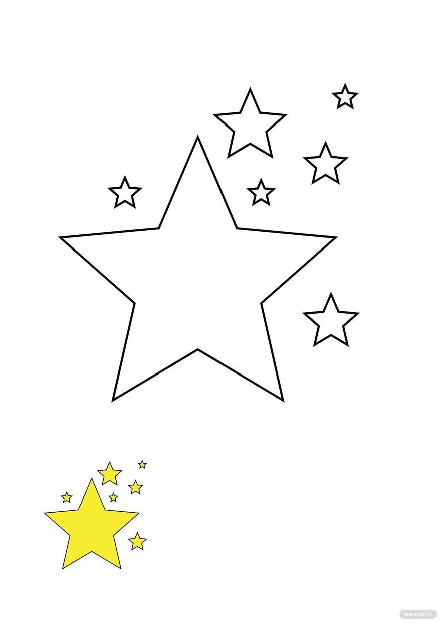 Free star sparkle coloring page