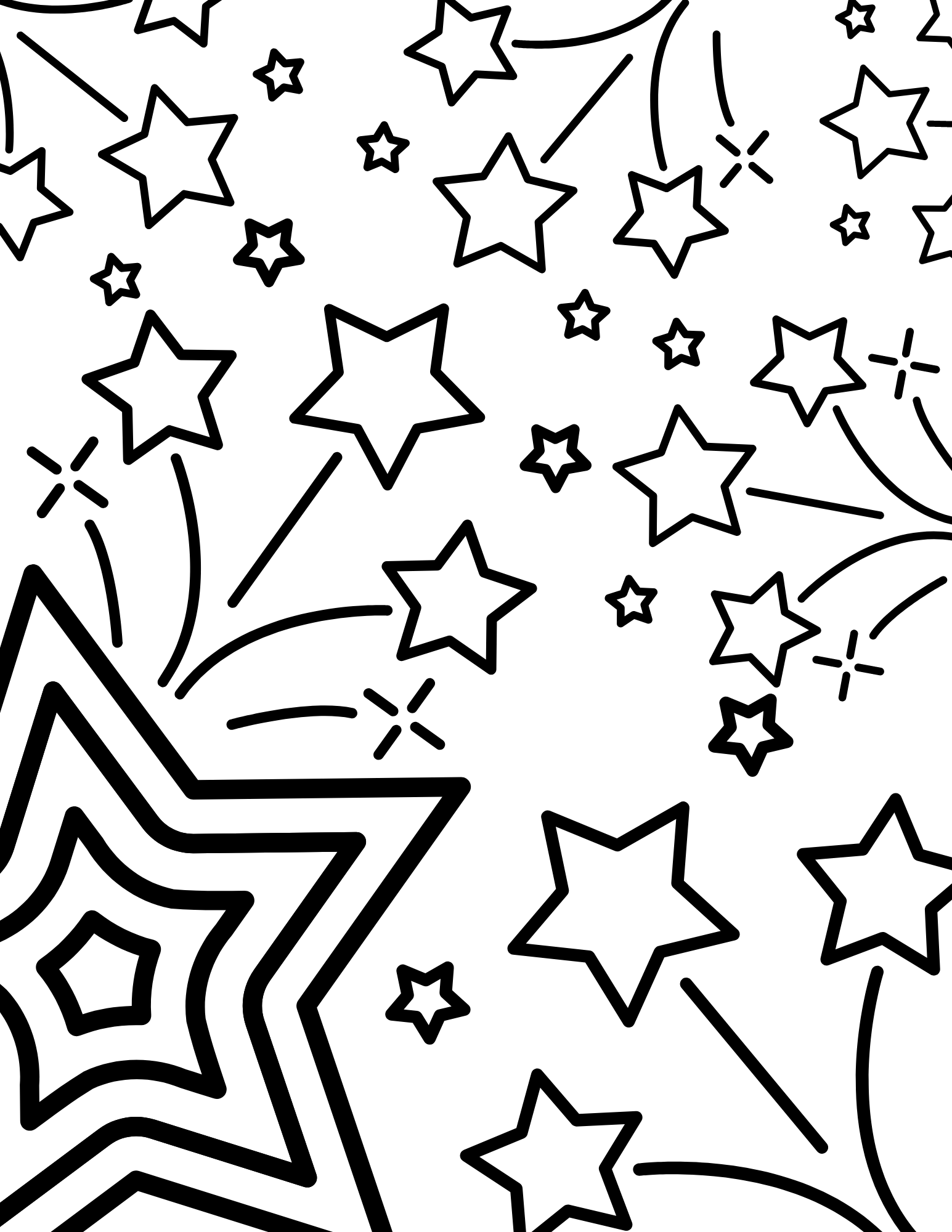 Wish upon a star with these free printable star coloring pages