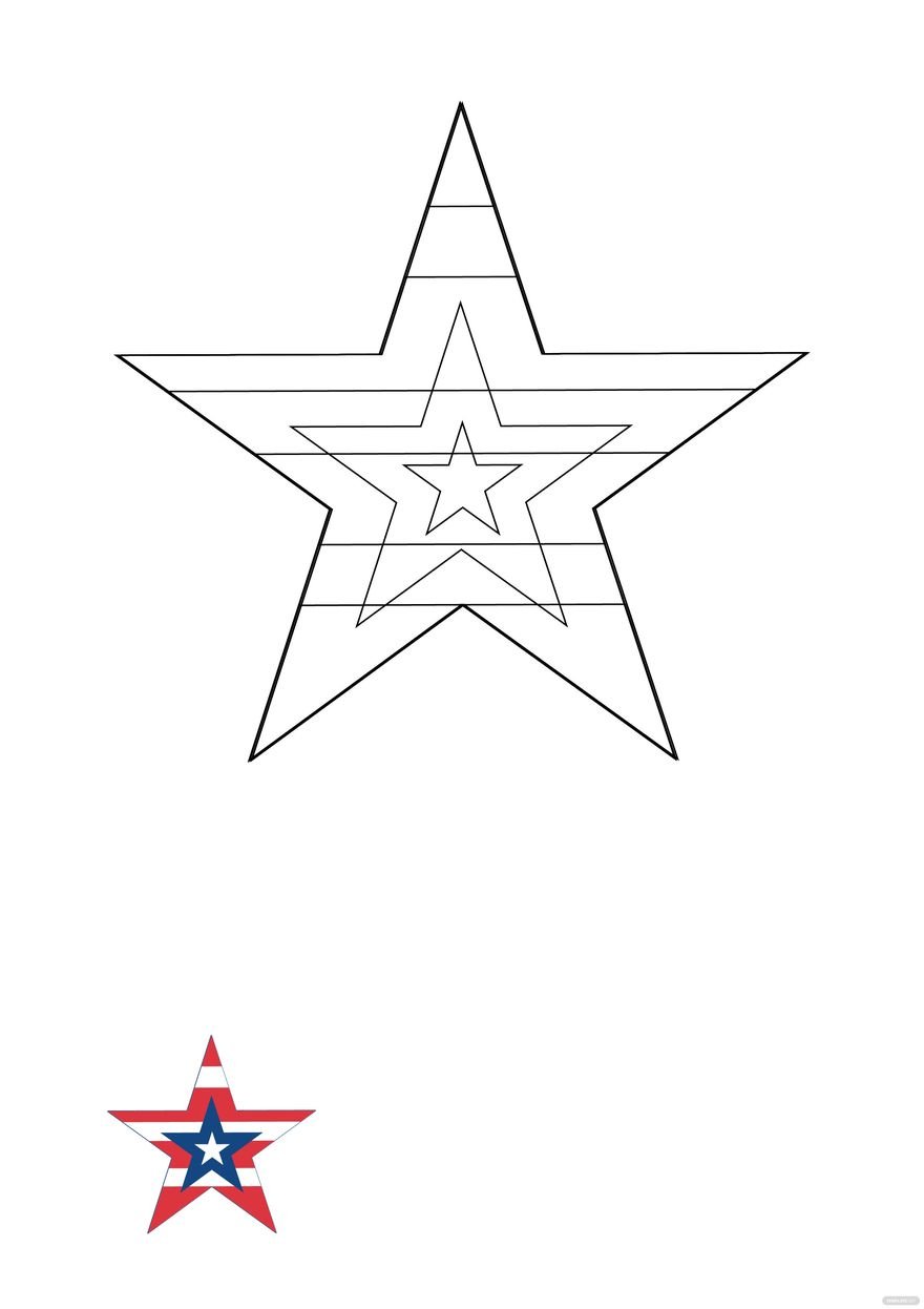 Free th of july star coloring page