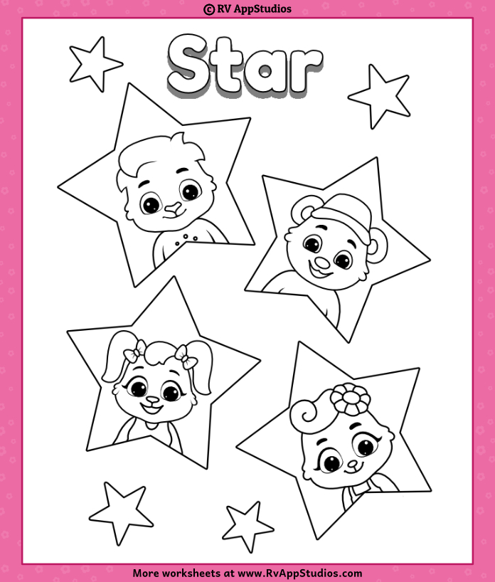 Free printable star coloring pages for kids