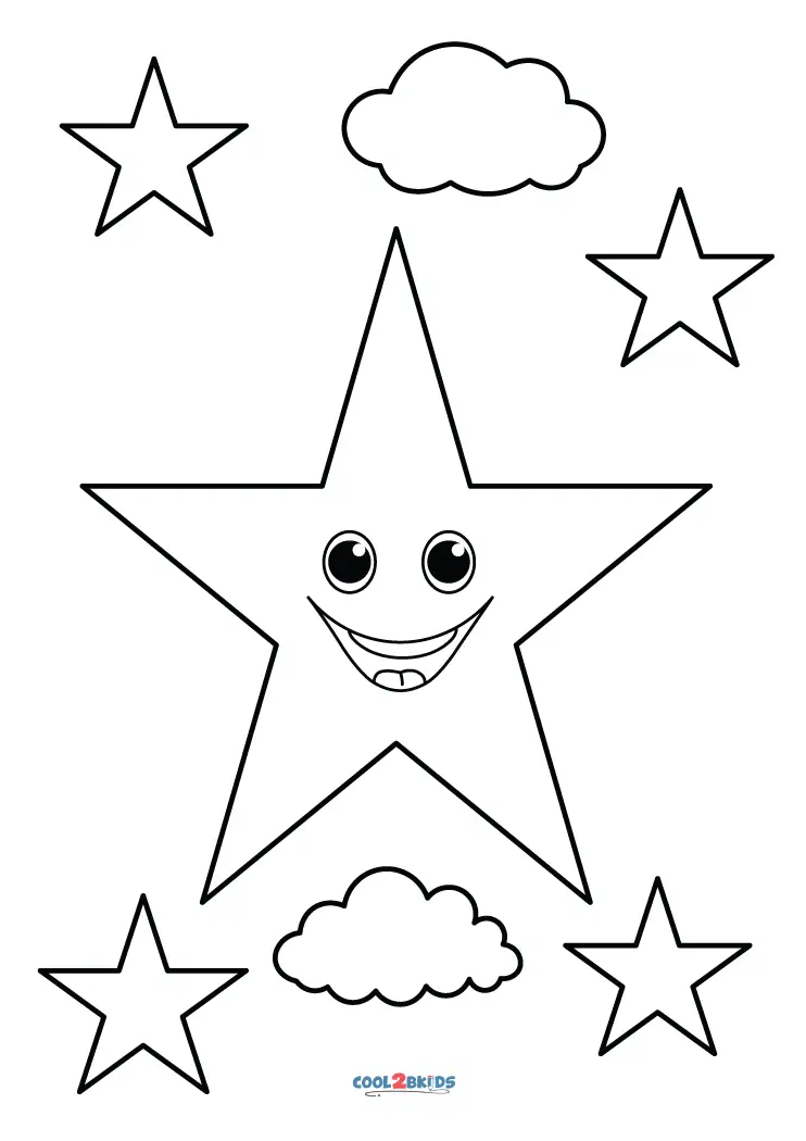 Free printable star coloring pages for kids