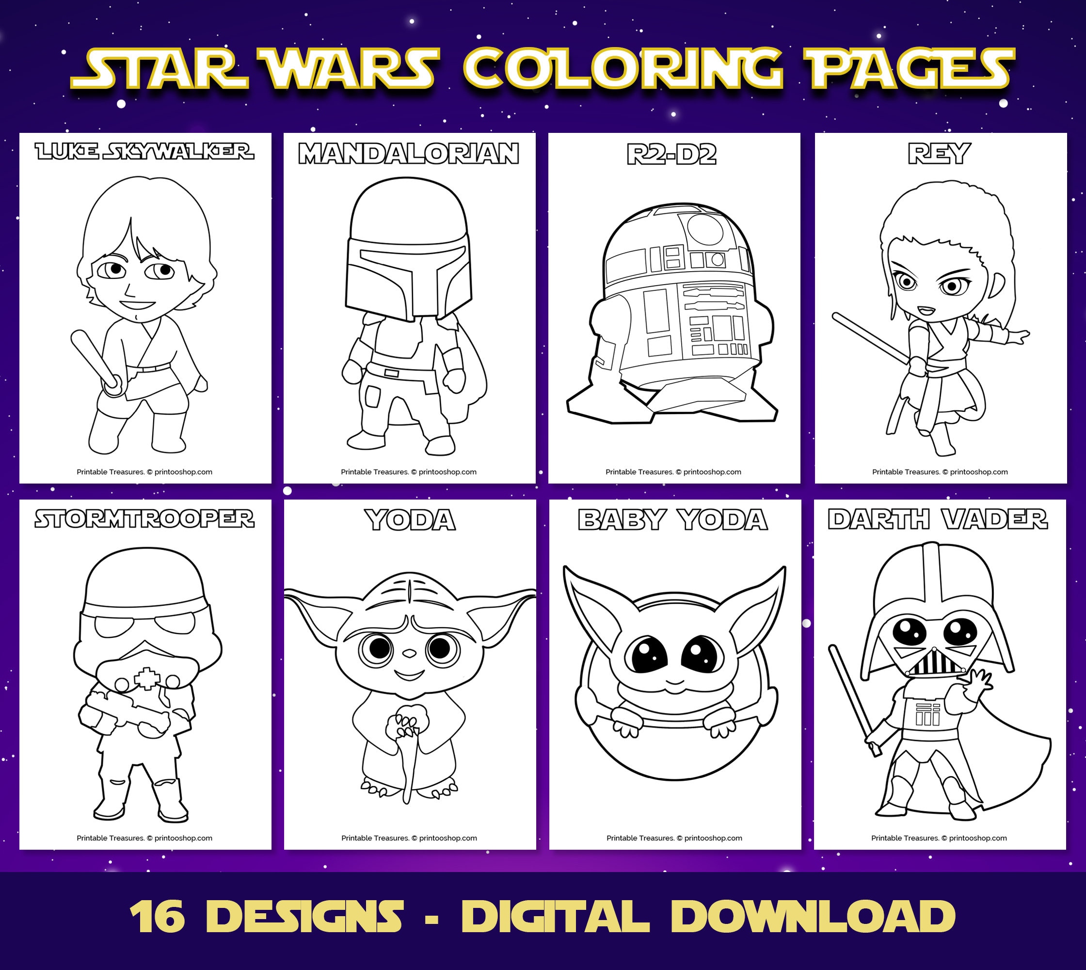 Star wars coloring pages coloring pages printable birthday star wars party favors activity book printable coloring pages for kids instant download