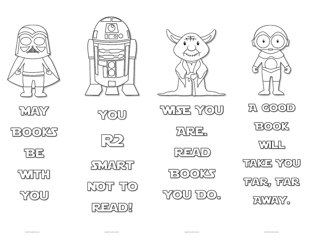 Star wars colouring bookmarks