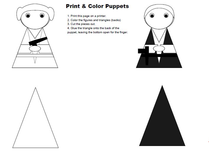 Star wars finger puppet templates â grant michael gardner