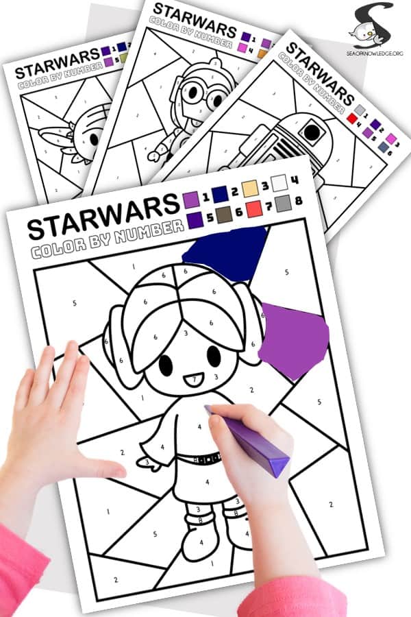 Free printable star wars color by number sheets