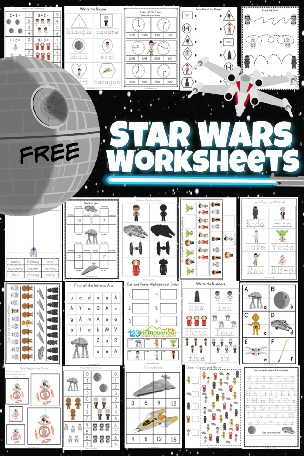 Free free printable star wars worksheets for kids