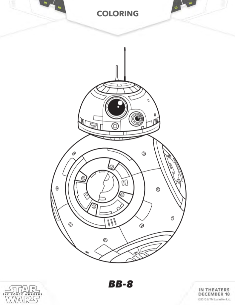 Star wars the force awakens coloring pages and activities