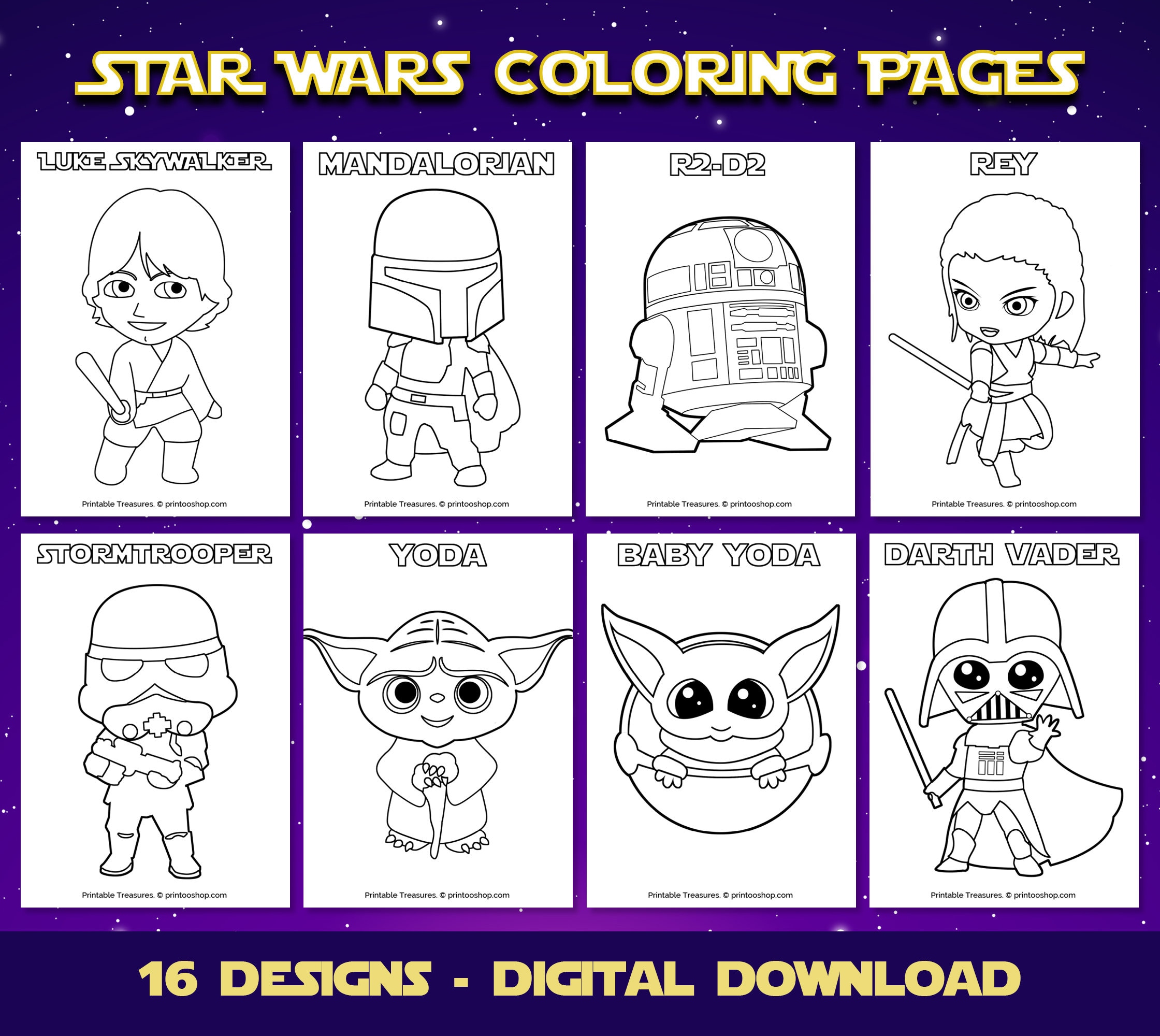 Star wars coloring pages coloring pages printable birthday star wars party favors activity book printable coloring pages for kids