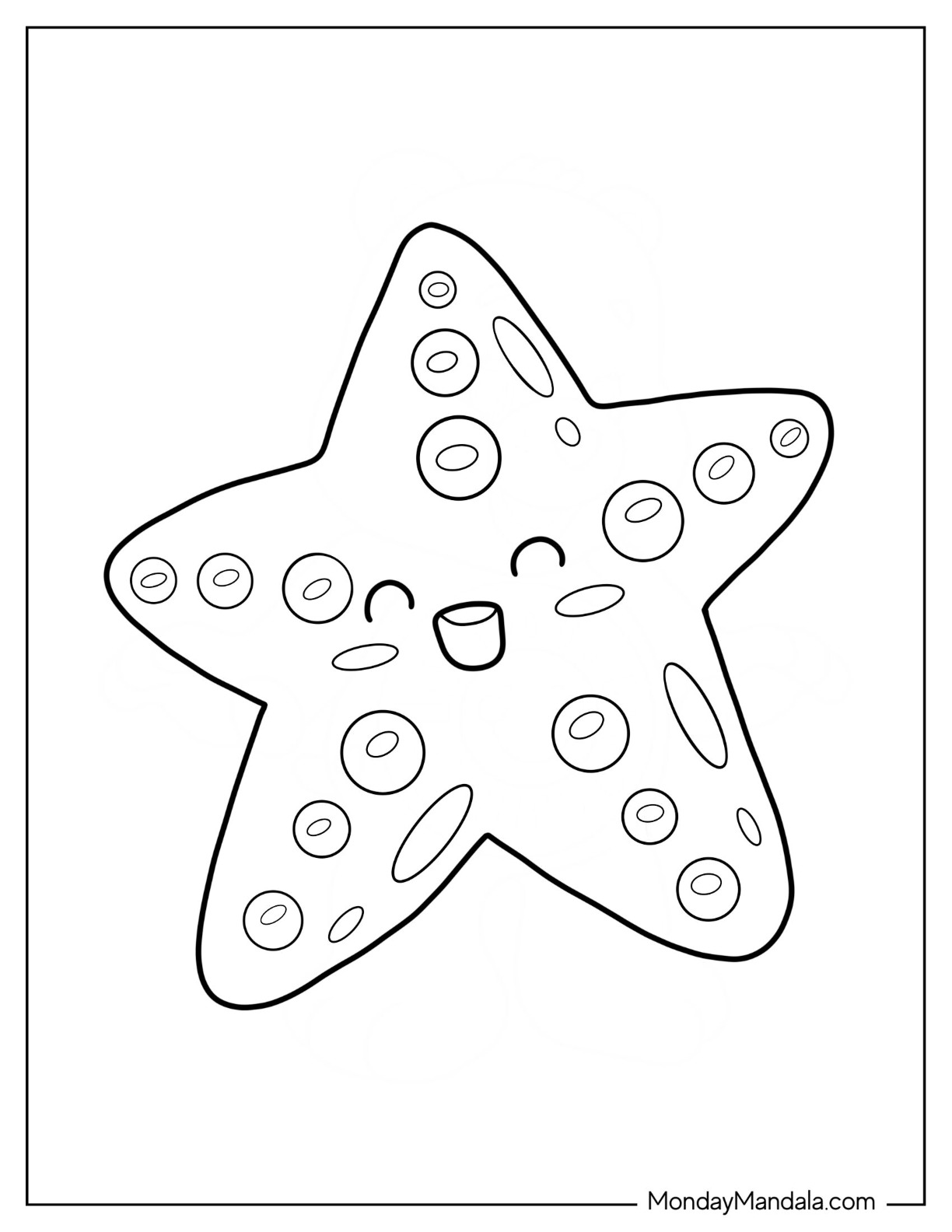 Starfish coloring pages free pdf printables