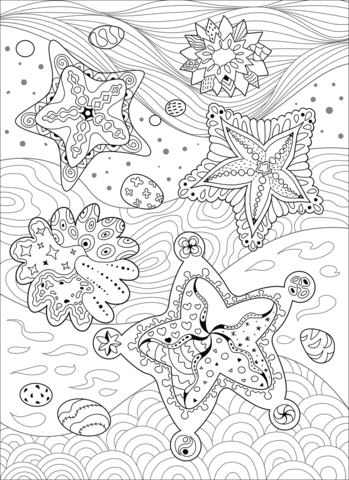 Starfish coloring pages free coloring pages