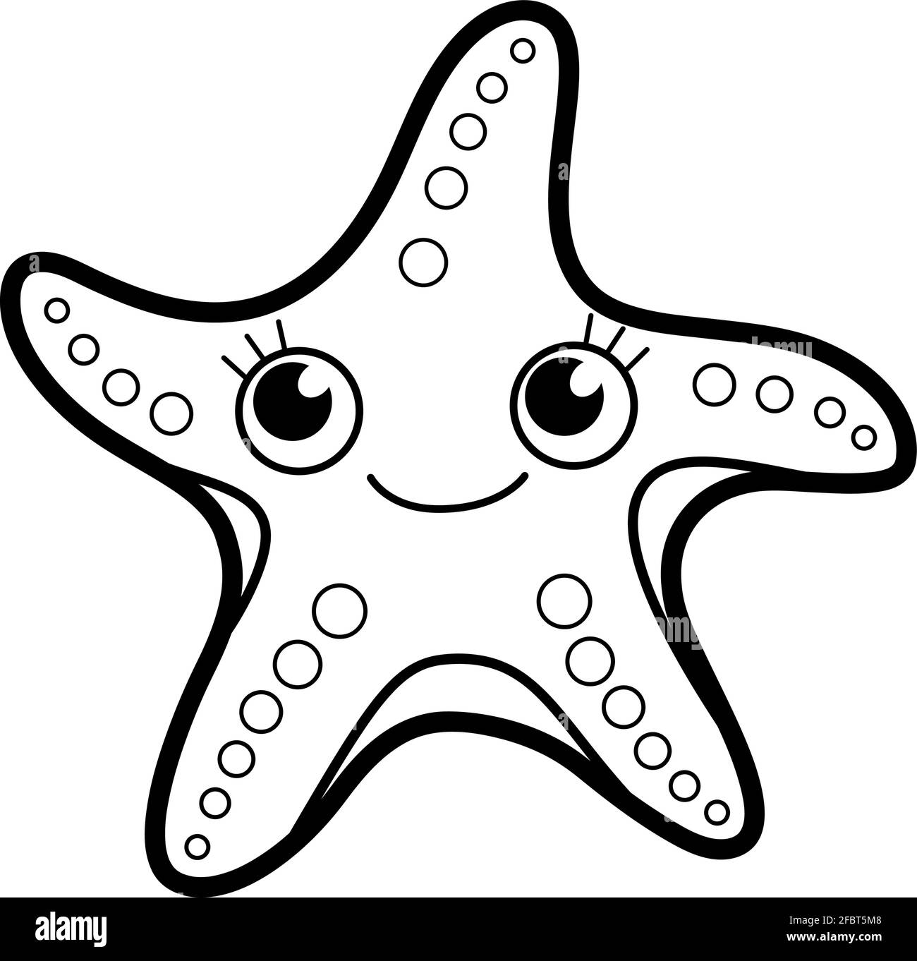 Coloring book or page for kids starfish black and white vector illustration stock vector image art