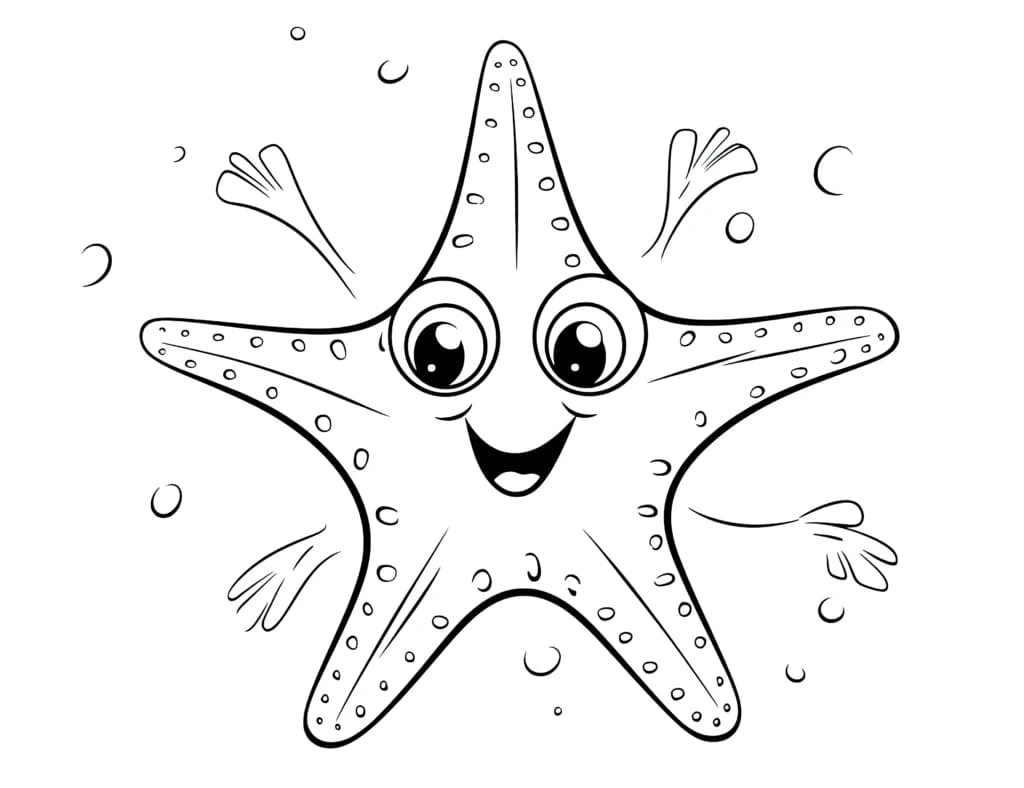 Starfish coloring pages printable for free download