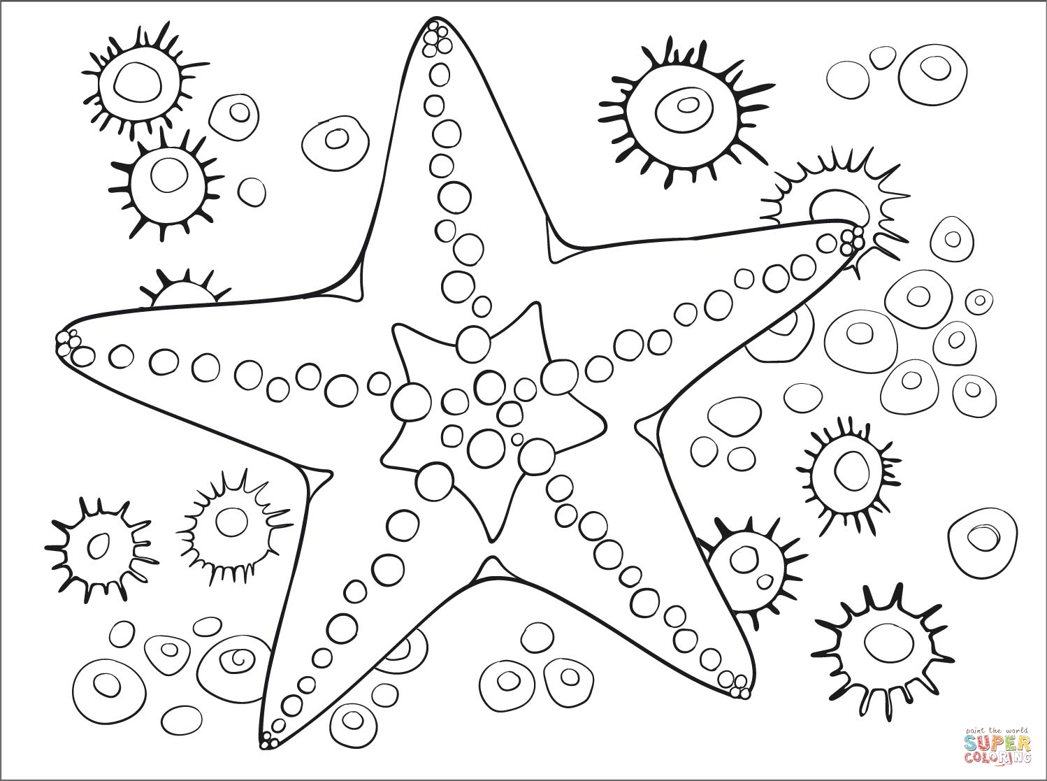 Starfish coloring page free printable coloring pages