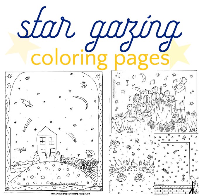 Starry night coloring pages