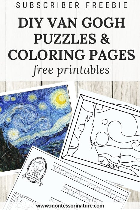 Diy puzzles and art activities â painting âthe starry nightâ by vincent van gogh â free printable