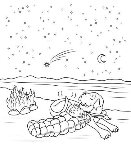 Henry and mudge and the starry night coloring page free printable coloring pages