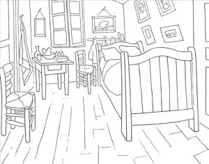 Van gogh colouring pages