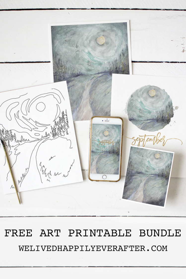 Free starry night printable adult van gogh style coloring sheet printable we lived happily ever after