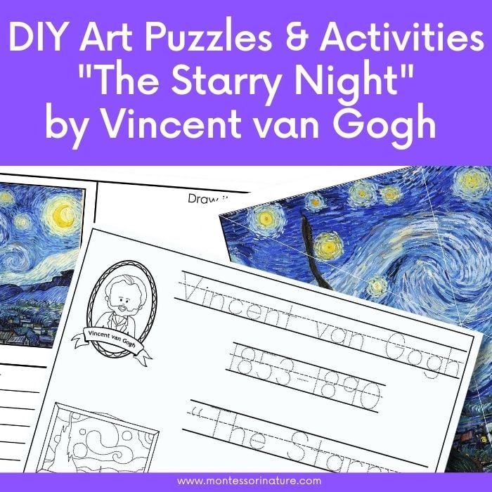 Diy puzzles and art activities â painting âthe starry nightâ by vincent van gogh â free printable