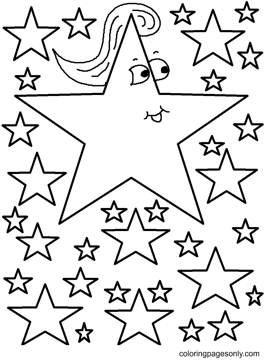 Star coloring pages printable for free download