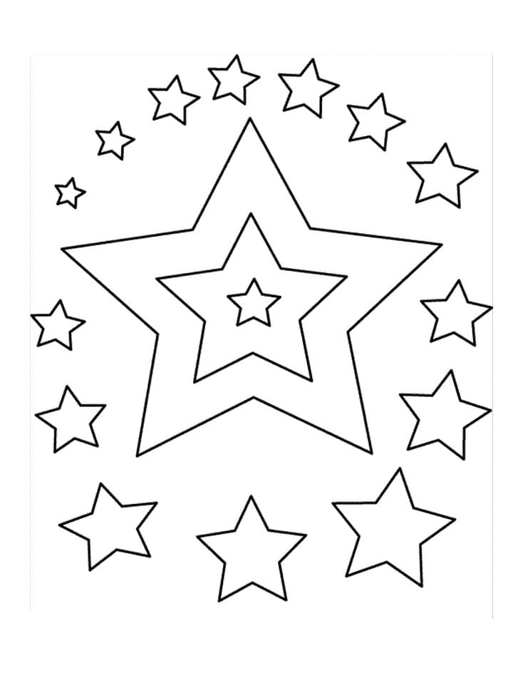 Nice stars coloring page