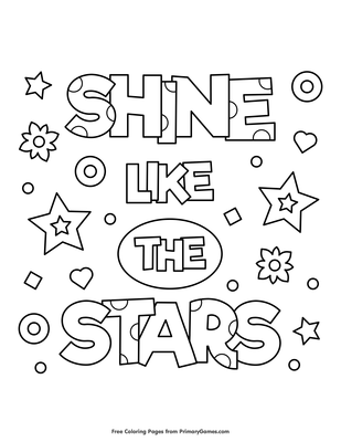 Shine like the stars coloring page â free printable pdf from