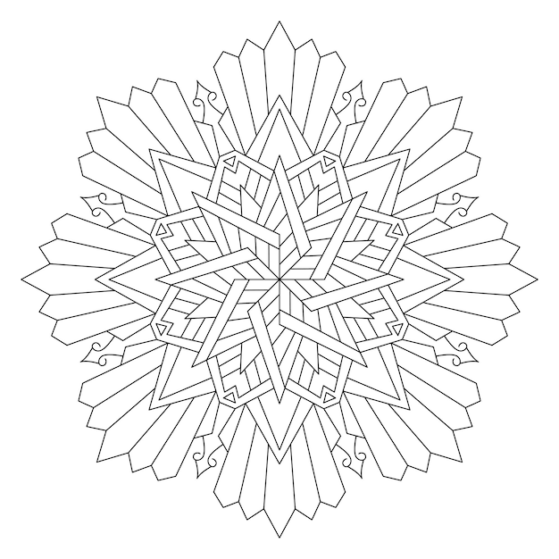 Premium vector printable star mandala coloring page for adult