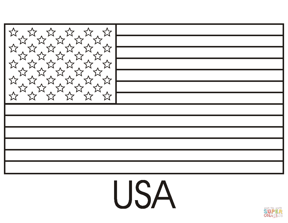 Flag of the united states of america coloring page free printable coloring pages