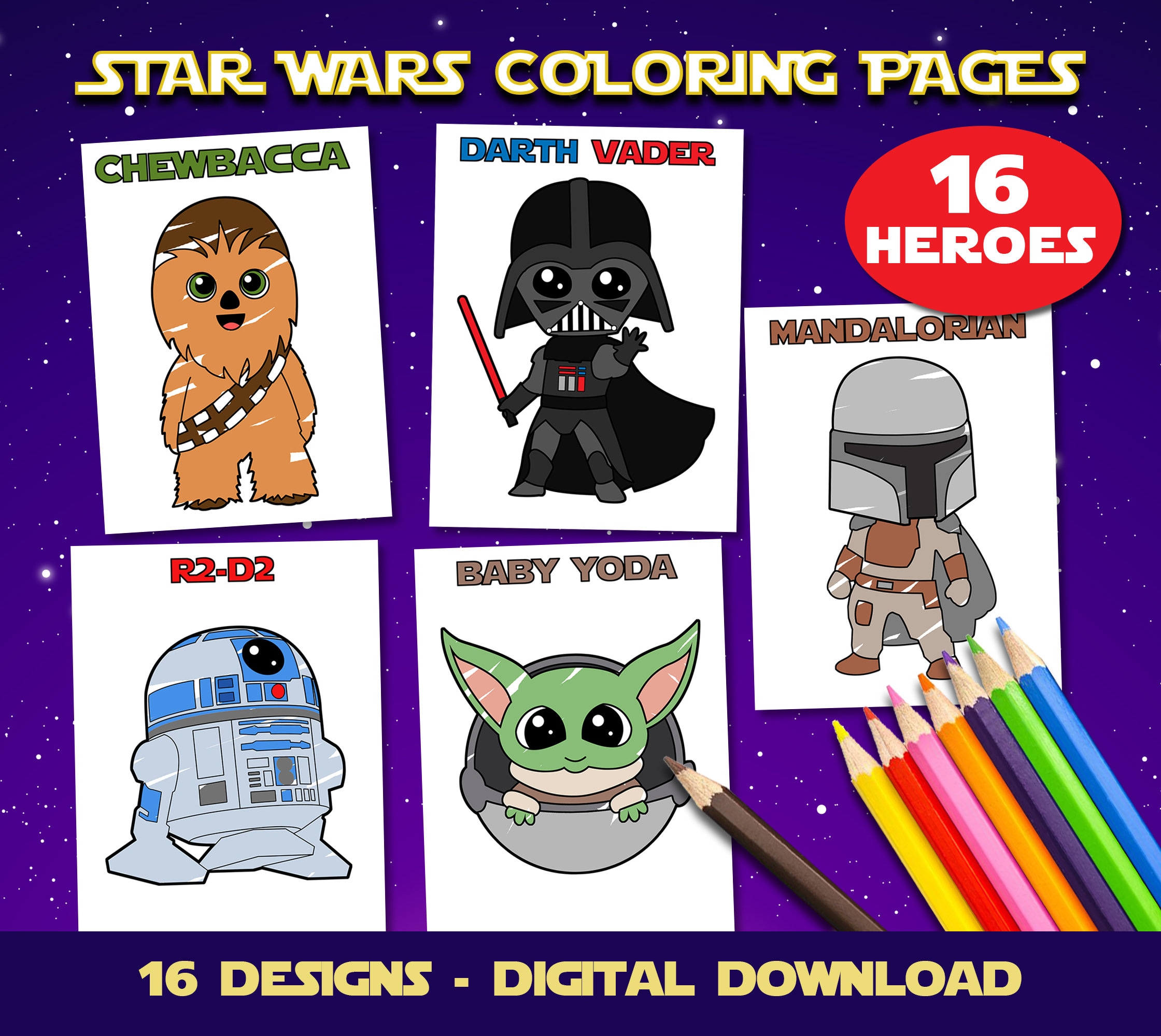 Star wars coloring pages coloring pages printable birthday star wars party favors activity book printable coloring pages for kids instant download