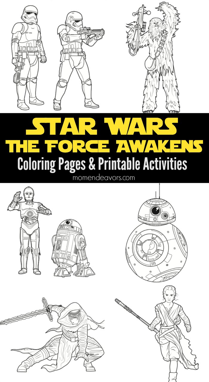 Star wars the force awakens printable activities coloring pages