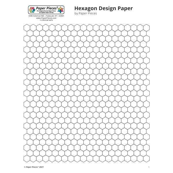 Hexagon design sheet free pdf download by paper pieces