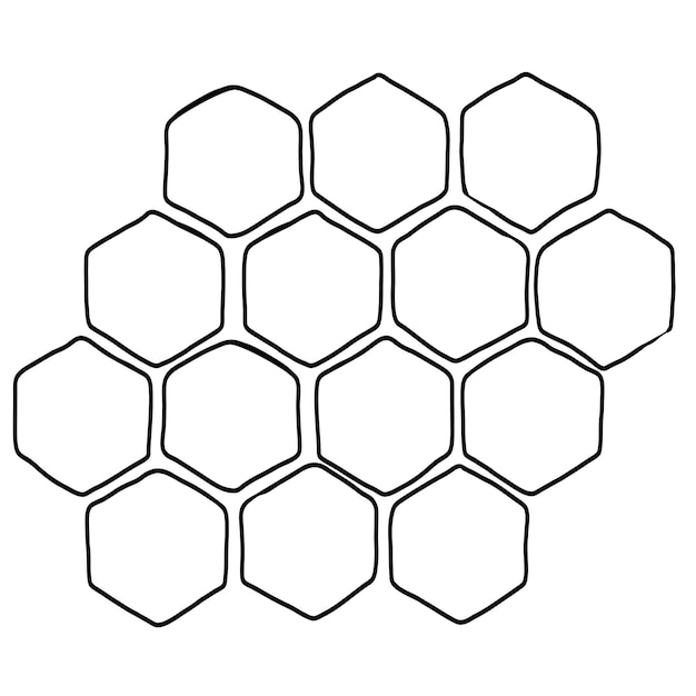 Premium vector honeyb propolis doodle sketch cell b structure hand drawn honey natural organic