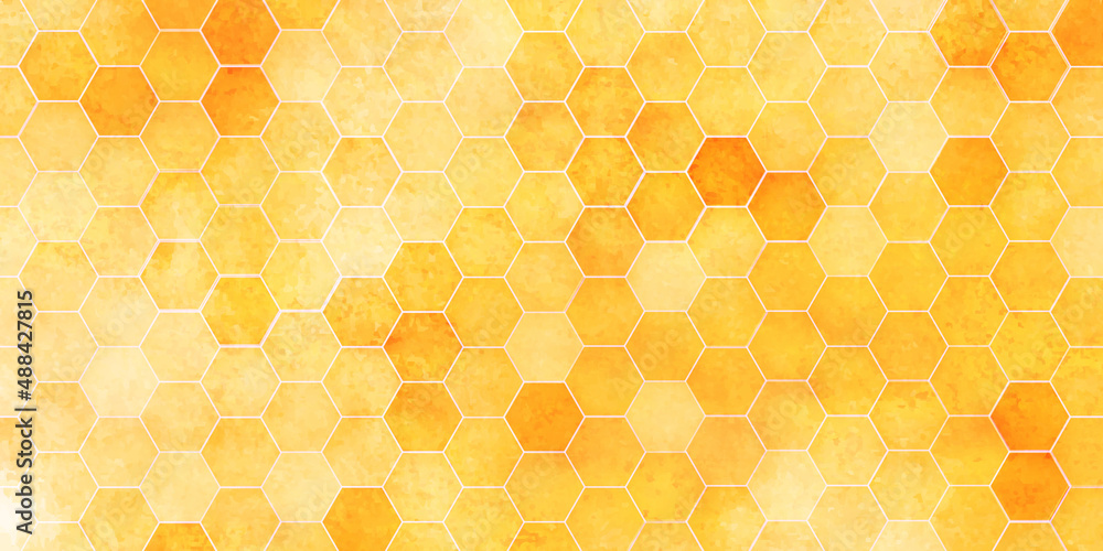 Orange or yellow seamless grunge and technology concept d honeyb hexagon background with geometric shapes modern hexagon background for decoration book cover template and construction vector