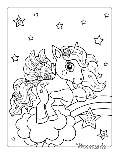 Magical unicorn coloring pages for kids adults