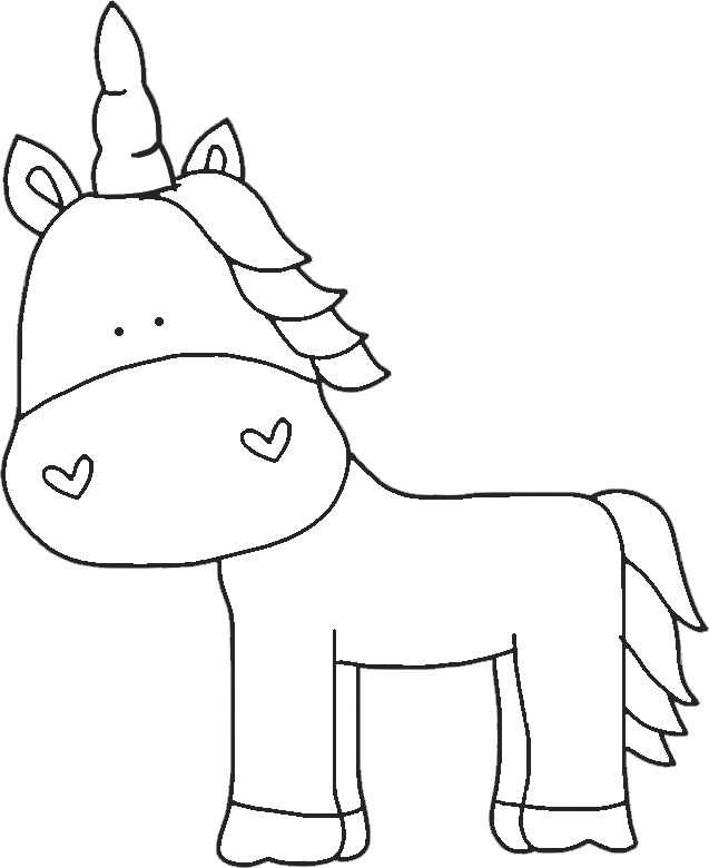 Sweetest unicorn template free printable coloring page